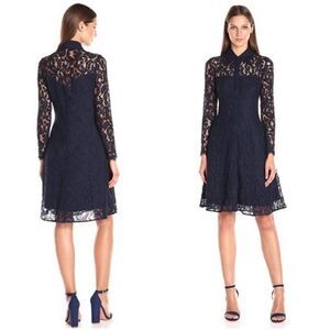 Nanette Lepore Navy Blue Lace Overlay Dress Size 4
